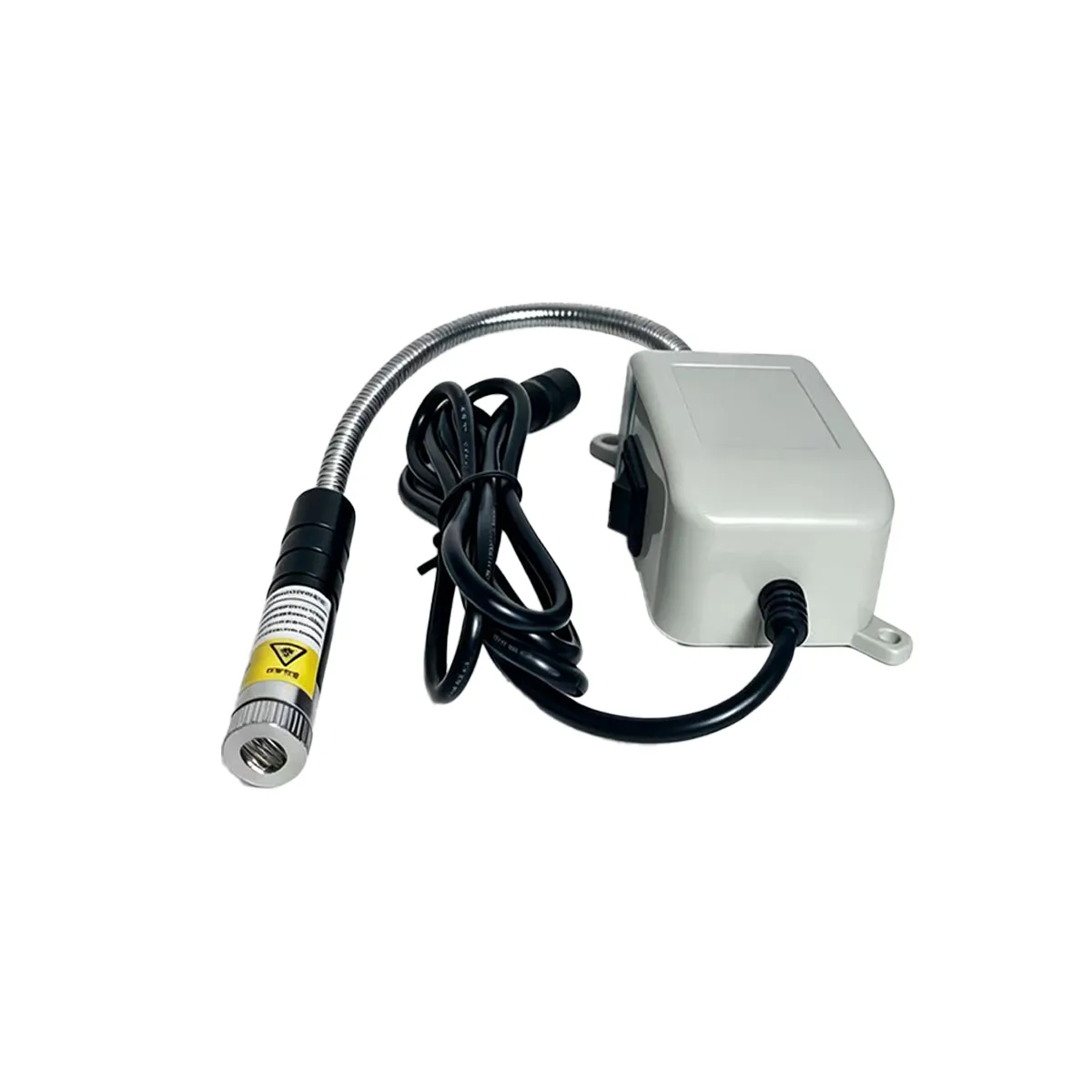 side view of green line laser module with 5V DC input