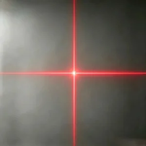 Red cross line laser module projecting beam for positioning alignment